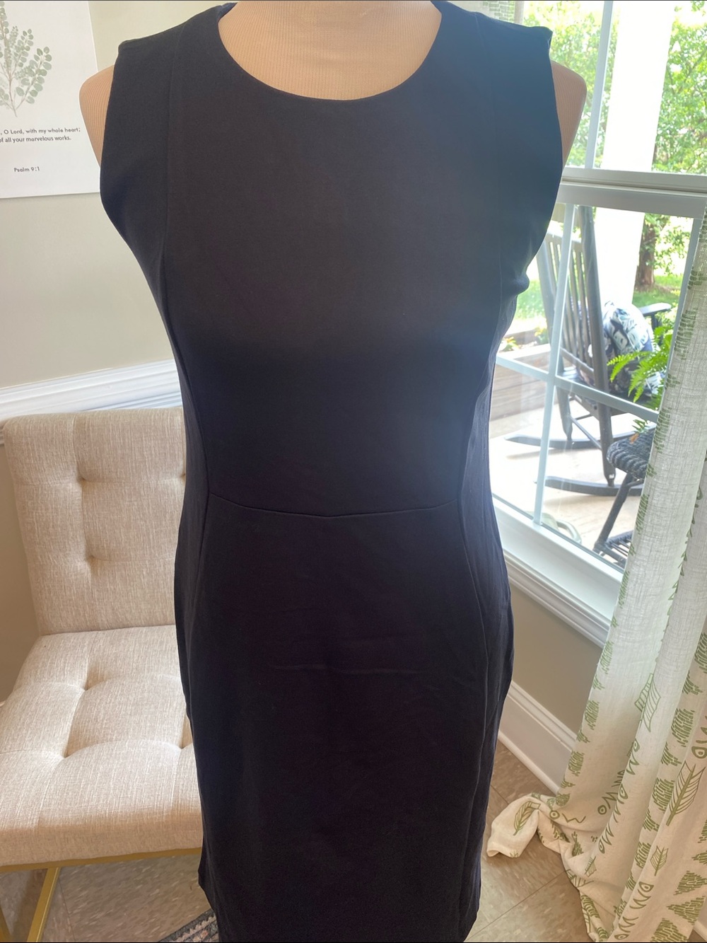 Ultra Stretch Ponte Sleeveless Dress/ Navy